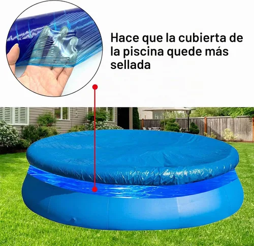Vista 4 de Cubierta de sellado de piscina de invierno de 500 pies para piscinas sobre el suelo, sellador de cubierta elástica a prueba de viento para mantener