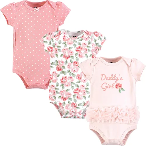 Vista 207 de Hudson Baby baby-girls Cotton Bodysuits 3-pack