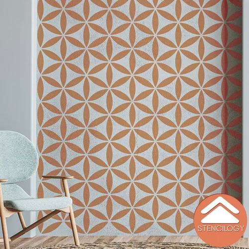 Vista 8 de STENCILOGY® / NILE - Plantilla de pared XL de 23 x 38 pulgadas, plantilla de flor de la vida, plantillas de pared grandes para pintar, Plantillas