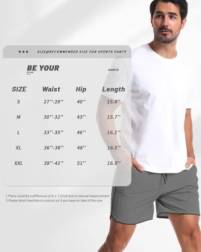 Vista 6 de Paquete de 2 pantalones cortos deportivos de entrenamiento de 5 pulgadas para hombre, pantalones cortos de gimnasio de secado rápido con bolsillos
