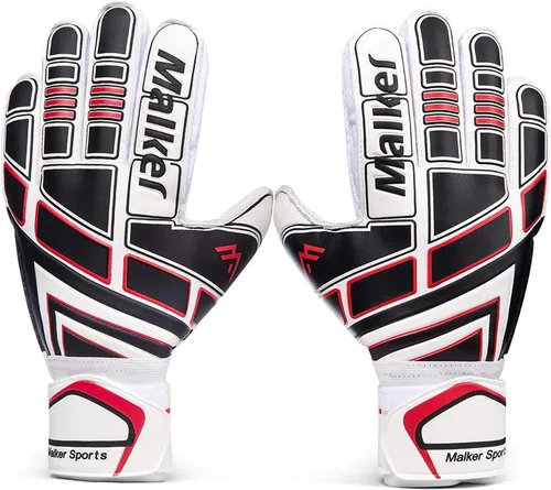 Vista 7 de Malker Guantes de Portero de Fútbol Guantes de Portero con Fingersave y Protección Doble de Muñeca, Guantes de Portero de Agarre Fuerte para Niños