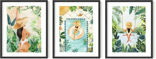 Vista 67 de HAUS AND HUES - Arte de póster Bauhaus - Juego de 3 arte de pared abstracto moderno, pósteres vintage e impresiones, arte de pared azul y amarillo