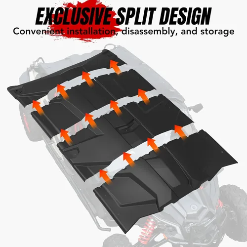 Vista 3 de A & UTV PRO Cubierta deportiva para 2017-2025 Can Am Maverick X3 MAX RS DS Turbo Accesorios, 4 piezas combinadas de polietileno duro y resistente