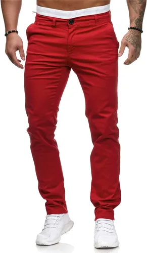 Vista 3 de HUNGSON Pantalones de vestir ajustados ajustados para hombre 2023caqui