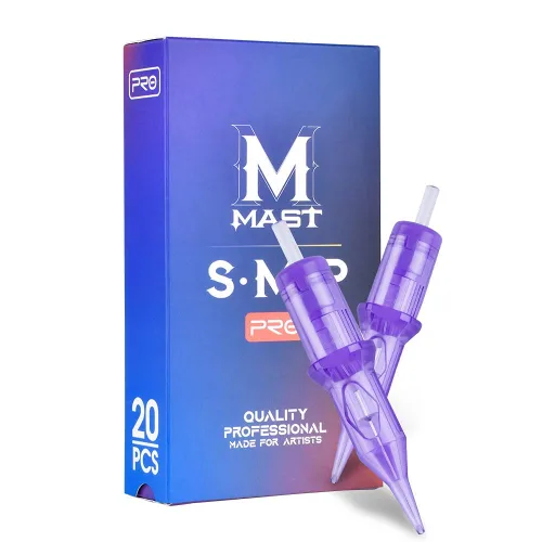 Vista 10 de Agujas de cartucho Mast SMP Max para micropigmentación del cuero cabelludo, forro redondo Bugpin, cartuchos de tatuaje de membrana de 0.01-0.01 in