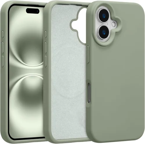 Vista 317 de Funda magnética de silicona para iPhone 13 Pro, color blanco antiguo [Compatible con Magsafe] [Forro de microfibra suave antiarañazos], funda