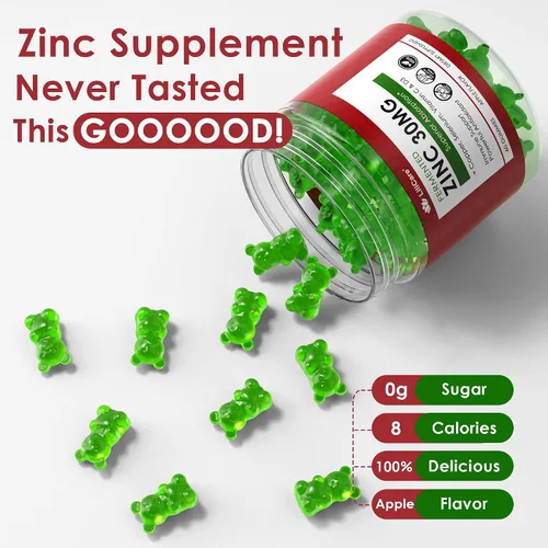 Vista 7 de Gomitas de zinc + cobre, selenio, vitamina C y D3, suplementos de zinc fermentado para mujeres y hombres con saúco para el apoyo inmunológico