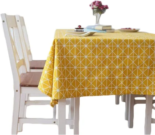 Vista 5 de meioro - Mantel rectangular de estilo granja color gris, de lino de algodón, con diseño de sarga nórdica, sin arrugas, con rayas en forma de flecha
