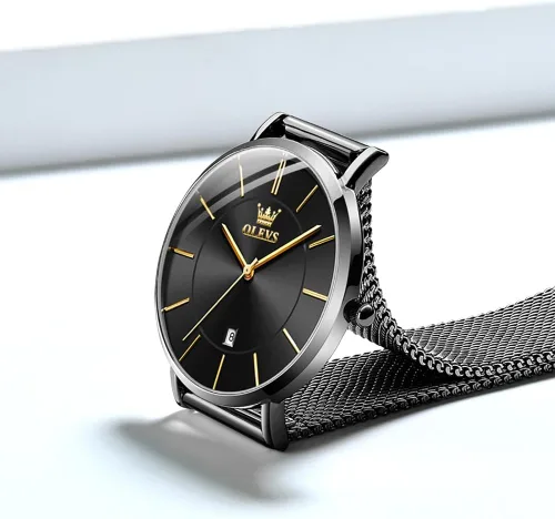 Vista 4 de OLEVS Reloj de mujer de malla para mujer con fecha, analógico de cuarzo, reloj de pulsera para mujer, vestido clásico, resistente al agua