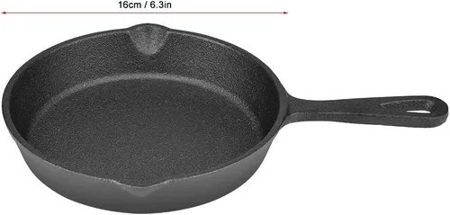 Vista 5 de 16, sartén de hierro fundido, sartén antiadherente de hierro fundido vintage de 7.9 in, sartén quemada, chef de restaurante profesional, sartén