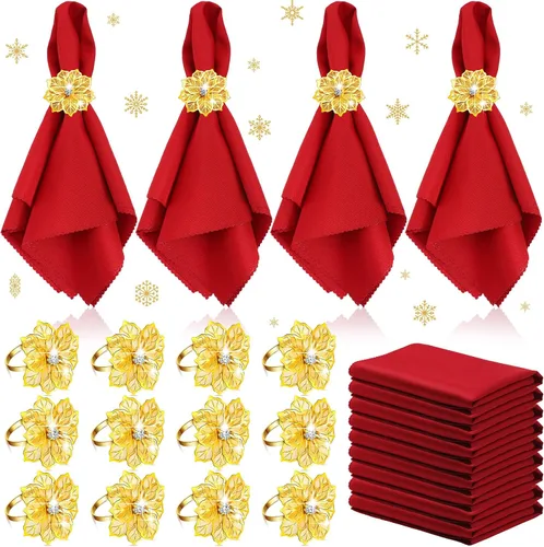 Vista 10 de Sliner - Juego de 24 servilleteros de Navidad, metal, alce, campana