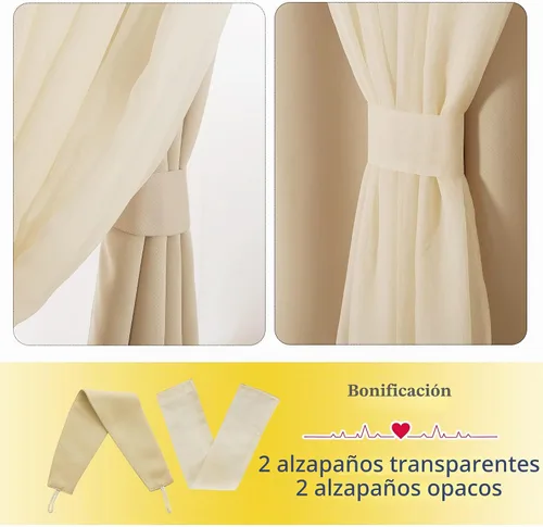 Vista 4 de NICETOWN Cortinas opacas para cuarto de bebé, dormitorio, sala de estar, cortinas opacas aplastadas de 84 pulgadas de largo, cortinas de granja