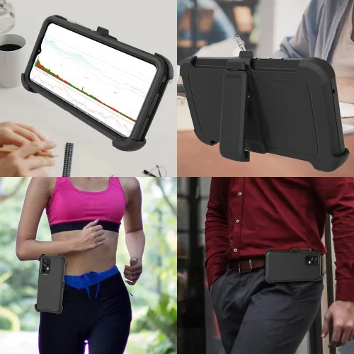 Vista 6 de Funda compatible con Samsung Galaxy A53 5G, con clip para cinturón, resistente, a prueba de golpes, protección de cuerpo completo, con función atril