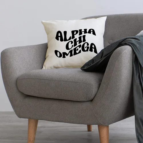 Vista 2 de sockprints Mod Alpha Chi Omega - Funda de almohada de 18 x 18 pulgadas, fundas de almohada de hermandad de mujeres - Almohada decorativa