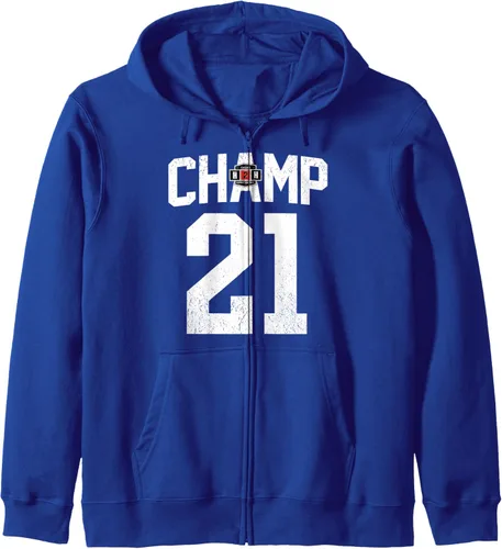 Vista 4 de Sudadera con capucha y cremallera H2H College Fantasy Football Champion 2021, Negro