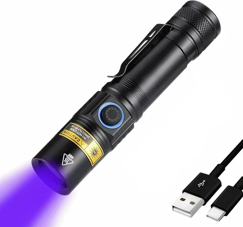 Vista 8 de Mini Linternas de Llavero de Altos Lúmenes, Linterna EDC Recargable con Luz Roja UV Azul y Imán de Cola, 900 Lúmenes Led Linternas de Bolsillo Blanco