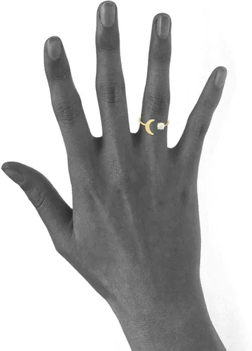 Vista 4 de MUSTHAVE Anillo de ópalo de luna chapado en oro rosablancoamarillo de 18 quilates, anillo de ópalo blancoverderosa, tamaño ajustable, Metal, Ópalo
