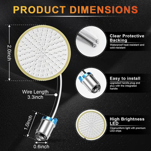 Vista 5 de LivTee Panel de luces LED de freno de parada intermitentes extremadamente brillantes con base 1157, compatible con Harley Dyna Street Glide Road