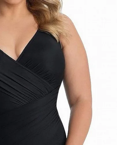 Vista 3 de Miraclesuit Traje de baño de una pieza para mujer, talla grande, diseño de punto de pin, Oceanus