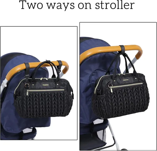 Vista 7 de Bolso Pequeño de Pañales, Bolso Mediano de Pañales Convertible para Mujer, Bolso de Pañales de Mano y Bandolera