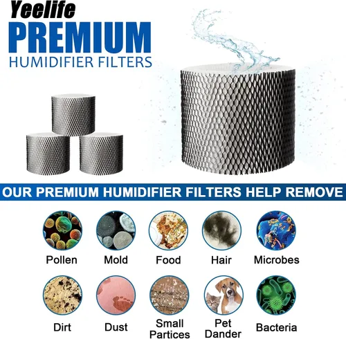 Vista 4 de Paquete de 4 filtros humidificadores HWF64 para filtro humidificador Sunbeam B, SCM1746, compatible con Holmes HM1730, HM1745, HM1746