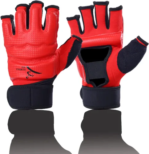 Vista 8 de Guantes de boxeo de kickboxing, guantes de boxeo para hombres, mujeres, niños, medio dedo, saco de boxeo, guantes de lucha para hombres y mujeres