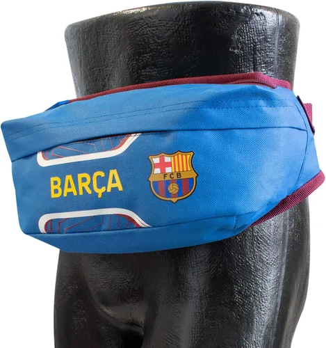Vista 3 de Hy-Pro Bolsa cruzada con licencia oficial del FC Barcelona Barca, ajustable, 2 bolsillos, para exteriores, deportes, senderismo, viajes