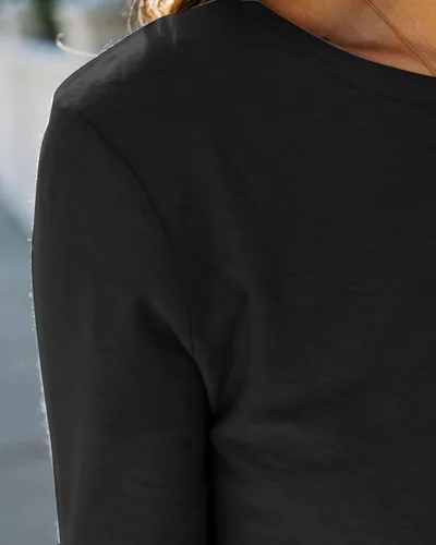 Vista 6 de Kancystore Camisetas de manga larga para mujer, estilo casual, básicas, para otoño, con cuello redondo