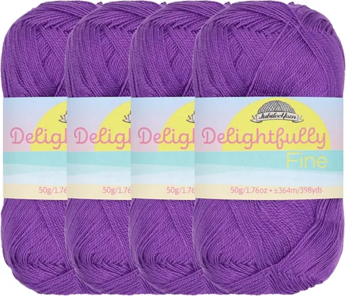 Vista 57 de JubileeYarn - Ovillo de hilo deliciosamente fino, 1.76 oz/madeja de rayón de bambú, color rosa polvo, 4 madejas