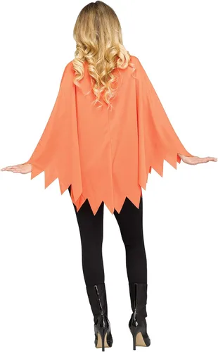 Vista 3 de Disfraz de poncho de calabaza para mujer, Naranja