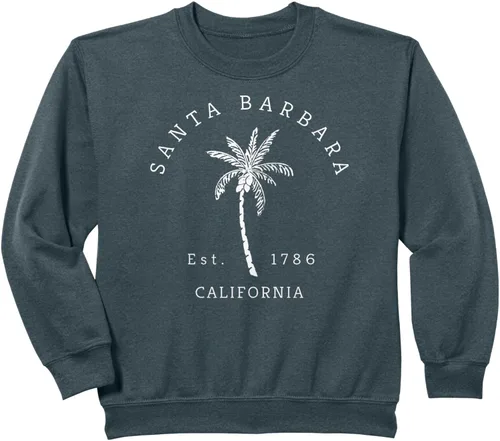 Vista 11 de Retro Cool Vintage Santa Barbara Beach California Palm Tree Sudadera, Negro, S