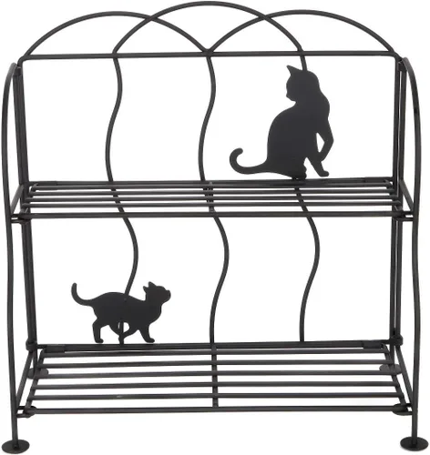 Vista 6 de Lily's Home Cat Lovers - Estante de alambre de metal negro para encimera, ideal para artículos del hogar, organizador de cocina, almacenamiento