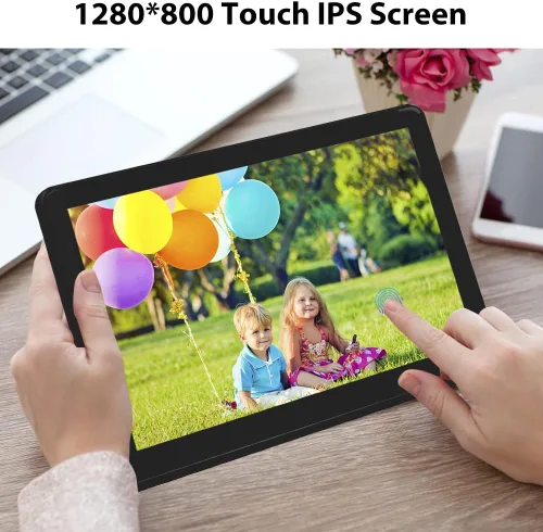 Vista 4 de Atatat - Marco de fotos digital de 10 pulgadas WiFi con pantalla táctil IPS de 1280x800, comparte fotos y vídeos a través de la aplicación, correo