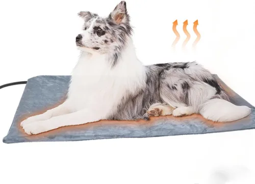 Vista 8 de Almohadilla térmica para gatos, cama eléctrica impermeable para gatos para interiores con cable resistente a los masticables, funda suave lavable