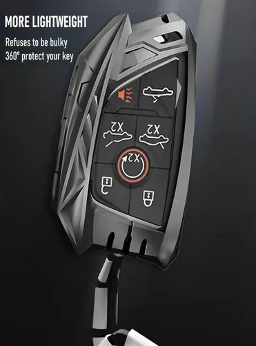 Vista 6 de Funda para llavero de Corvette C8, estuche soporte protector de llave inteligente 2020 2021 2022, Gris, Moderno