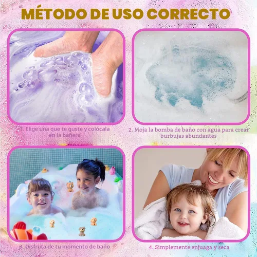 Vista 4 de Bombas de baño para niños con sorpresa interior para niñas, niños y bebés, paquete de 20 bombas de baño orgánicas para niños con muñecos de cachorro