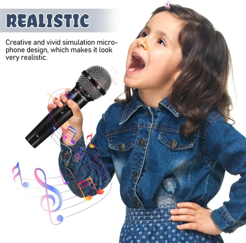 Vista 7 de Toyvian Micrófono para niños: accesorio de micrófono falso de plástico, juguete de micrófono de juego de simulación para niños pequeños - Accesorios