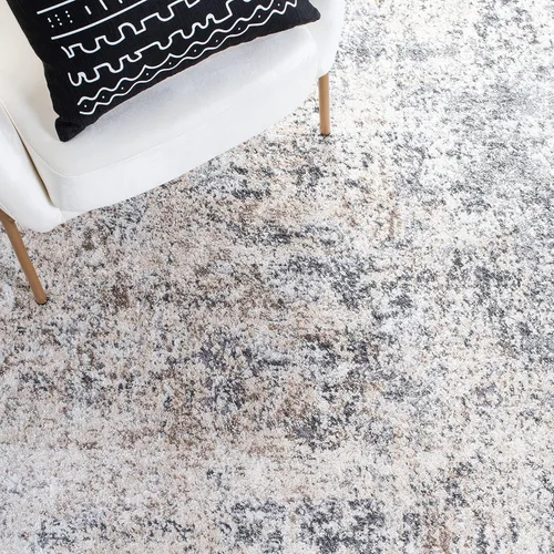 Vista 6 de SAFAVIEH Aston Collection - Alfombra decorativa, 2 x 4 pies, marfil y gris, diseño abstracto moderno, no desprende pelusa y de fácil cuidado, ideal
