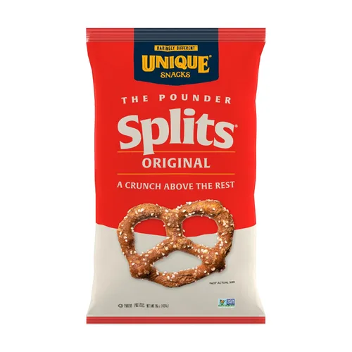 Vista 8 de Unique Snacks Original Splits Pretzels, deliciosa bolsa de aperitivos horneados estilo casero, OU Kosher, y alimentos sin OGM, sin sabor artificial
