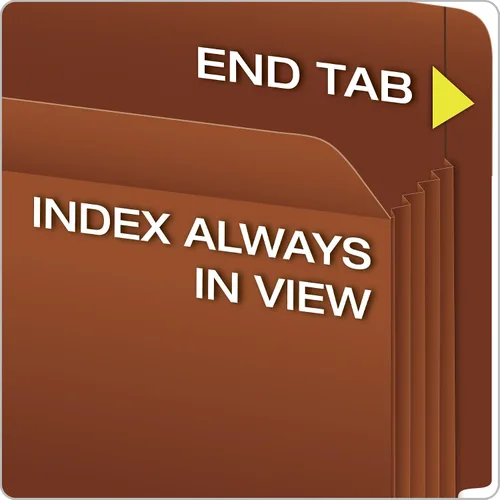 Vista 2 de Pendaflex Heavy Duty End Tab File Pockets, Letter Size, Redrope, 3.5" Expansion, 10/BX (95343) (Pack of 5)