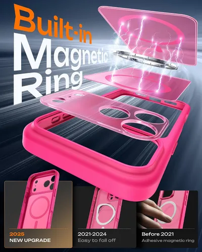 Vista 418 de TOCOL Funda para iPhone 11, compatible con Magsafe, protección completa de cámara, imanes integrados, protección contra caídas, funda translúcida