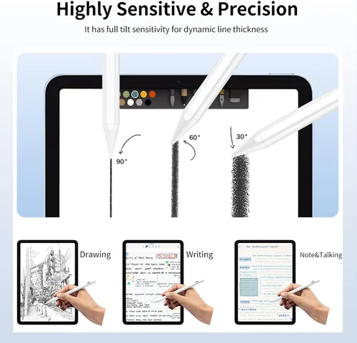 Vista 8 de Lápiz capacitivo de carga rápida para iPad 2018-2023, para iPad 10ª/9ª/8ª/7ª/6ª, iPad Air 4/3ª, Mini 6ª/5ª, Pro 11''/12.9', lápiz capacitivo con 5