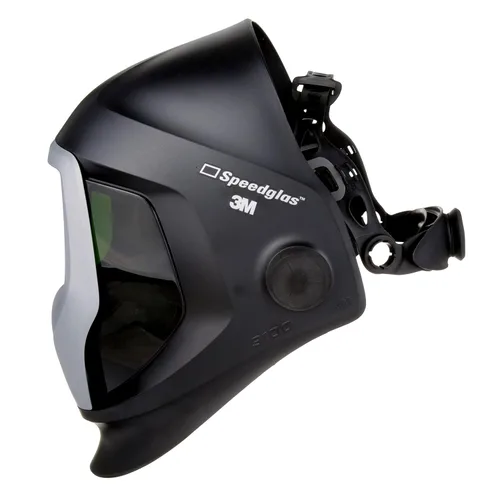 Vista 6 de Casco 3 M Speedglas 9100, seguridad para soldar 06-0300–51SW, estuche de repuestos con ventanas laterales, diadema y panel frontal plateado