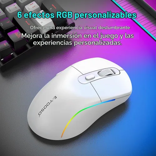 Vista 5 de E-YOOSO Ratón inalámbrico para juegos, 10,000 DPI, 6 botones programables