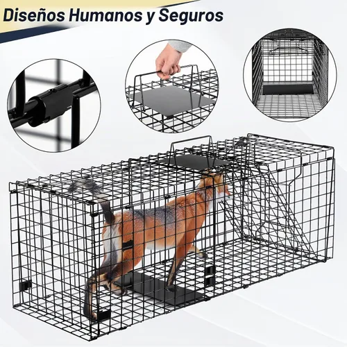 Vista 5 de Humane - Trampa grande para animales, color negro, 51.2 x 17.7 x