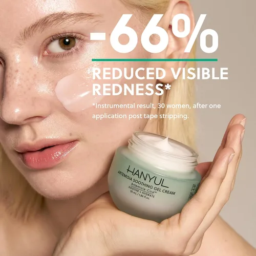 Vista 4 de HANYUL Artemisia Crema hidratante en gel calmante con centella asiática y niacinamida Crema de agua calmante Refrescante, hidratante, adecuada