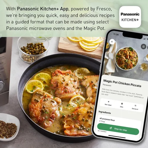 Vista 6 de Panasonic HomeChef - Olla mágica para horno microondas, apto para microondas, accesorio de utensilios de cocina 4 en 1 para sartén, cocción a fuego