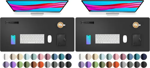 Vista 16 de Aothia - Protector de escritorio de cuero sintético grande, base antideslizante para mouse y superficie para escribir, impermeable, fácil de Agua