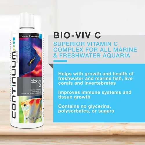 Vista 3 de Bio-Viv C, complejo superior de vitamina C para todos los habitantes de peces marinos y arrecifes, 2 litros