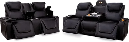 Vista 13 de Seatcraft Colosseum - Sofá marrón con mesa plegable